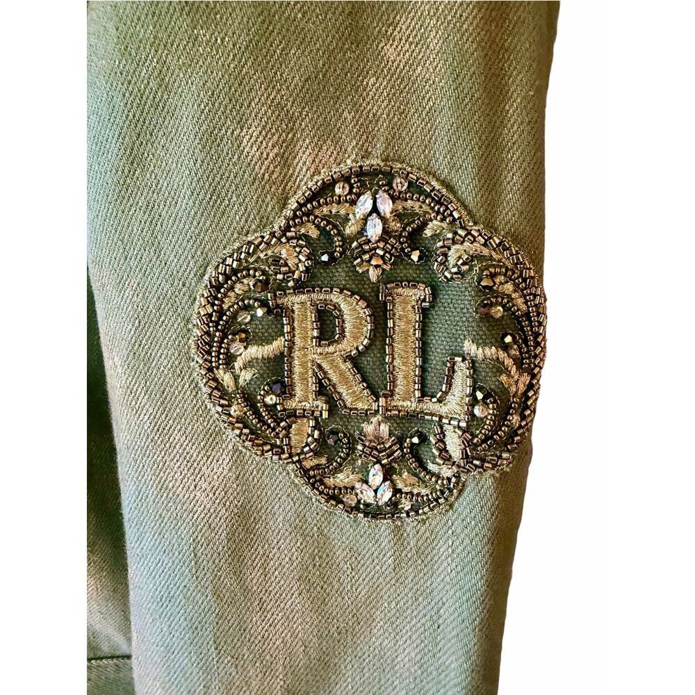 Ralph Lauren Collection Purple Label Bacall Hand Painted Utility Jacket Size 8 - Picture 12 of 16